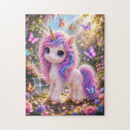 Cute Unicorn with Butterflies Jigsaw Puzzle ジグソーパズル