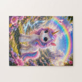 Cute Unicorn with Rainbow Jigsaw Puzzle ジグソーパズル (横)