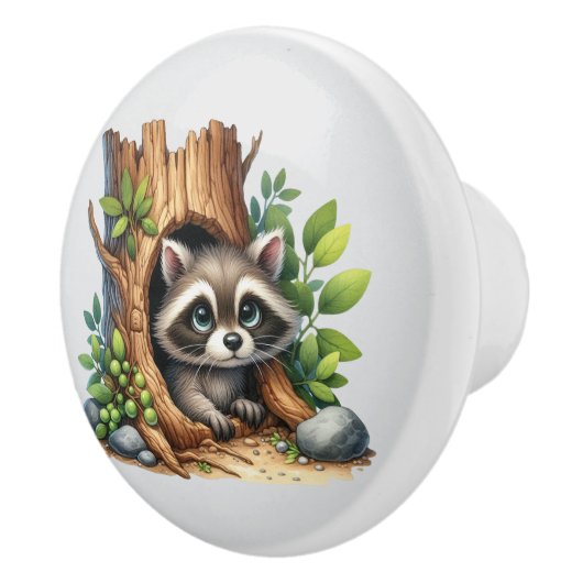 Cute unisex baby raccoon Nursery  セラミックノブ (右)