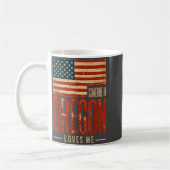 Cute US Flag Someone Oregon Loves Me コーヒーマグカップ (左)