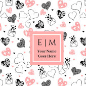 Cute Valentine Bath Towel Pink Black Love Text バスタオルセット