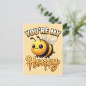 Cute Valentine Bee – You’re My Honey ポストカード (スタンド正面)