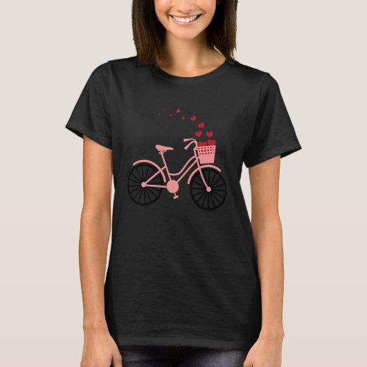 Cute Valentine Bicycle Bike Valentine's Day Romanc Tシャツ (正面)