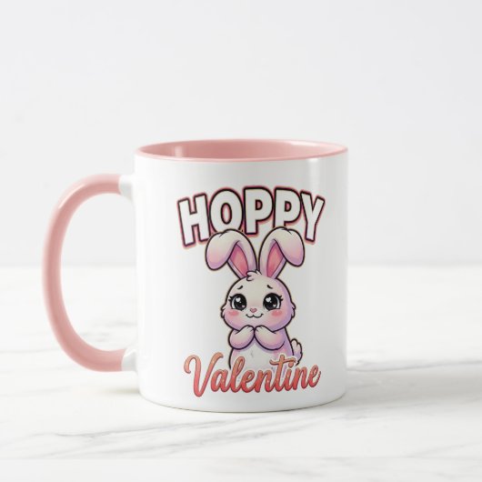 Cute Valentine Bunny – Hoppy Valentine マグカップ (左)