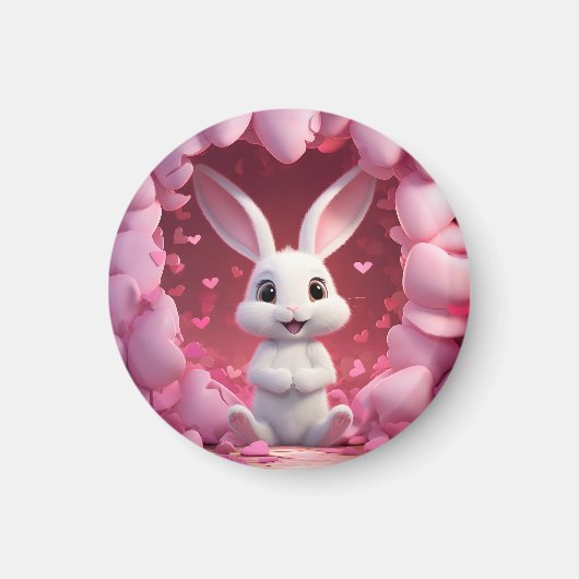 Cute Valentine Bunny Magnet  マグネット (正面)