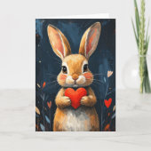 Cute Valentine Bunny Modern Art カード (正面)