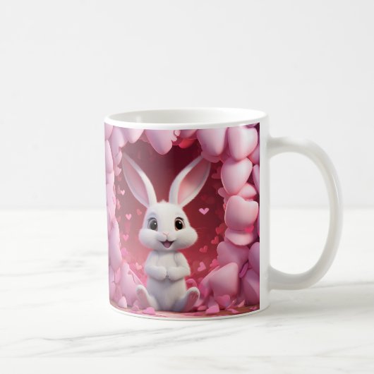 Cute Valentine Bunny Mug | Valentine's Day Mug コーヒーマグカップ (右)