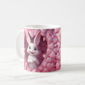 Cute Valentine Bunny Mug  | Valentine's Day Mug コーヒーマグカップ (正面左)