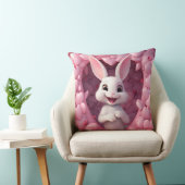 Cute Valentine Bunny Throw Pillow クッション (椅子)