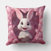Cute Valentine Bunny Throw Pillow クッション (裏面)