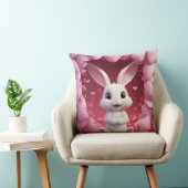 Cute Valentine Bunny Throw Pillow  クッション (椅子)