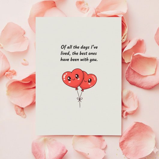 Cute Valentine Card for Him or Her with Hearts シーズンカード