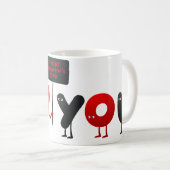 Cute Valentine Characters Mug - Happy Valentine's コーヒーマグカップ (正面右)