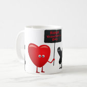 Cute Valentine Characters Mug - Happy Valentine's コーヒーマグカップ (正面左)