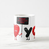 Cute Valentine Characters Mug - Happy Valentine's コーヒーマグカップ (中央)