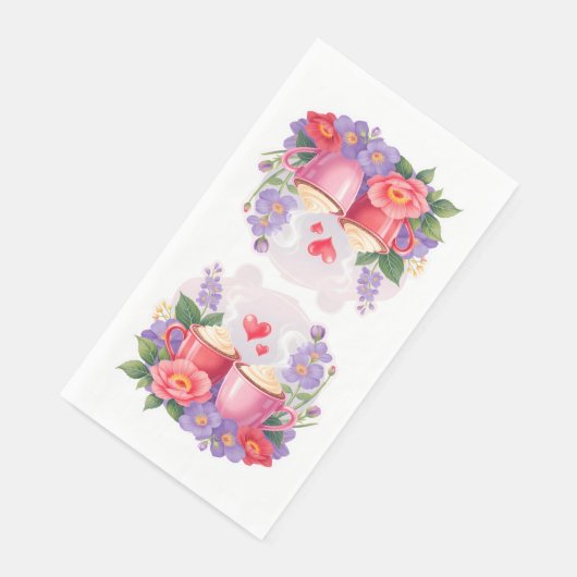 Cute Valentine Cocoa Mugs with Flowers & Hearts (コーナー)