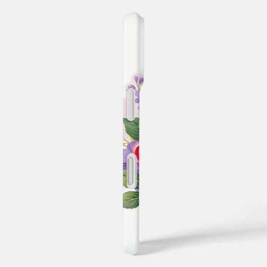 Cute Valentine Cocoa Mugs with Flowers & Hearts Case-Mate iPhoneケース (裏面 / 右)