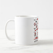 Cute Valentine Day Doodle Love Design on White Mug コーヒーマグカップ (左)