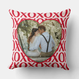 Cute Valentine Day XOXO Photo Red And Pink クッション