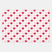 Cute Valentine Day XOXO Red And Pink ラッピングペーパーシート (正面2)