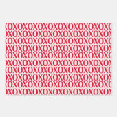 Cute Valentine Day XOXO Red And Pink ラッピングペーパーシート (正面)