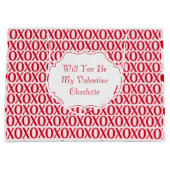 Cute Valentine Day XOXO Red And Pink ラージペーパーバッグ (正面)
