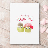Cute Valentine for Vegan, Funny Fruits for Teacher ノートカード