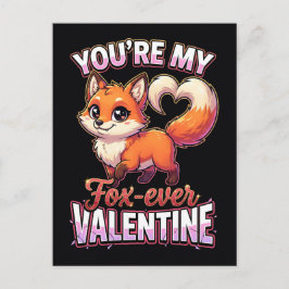 Cute Valentine Fox – You’re My Fox-Ever Valentine ポストカード