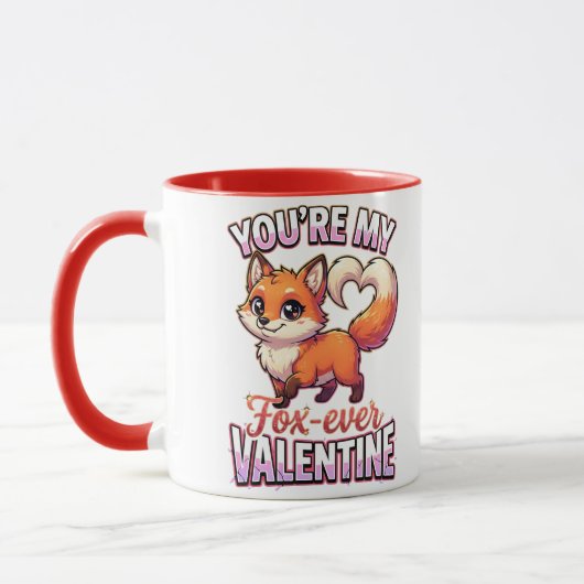 Cute Valentine Fox – You’re My Fox-Ever Valentine マグカップ (左)