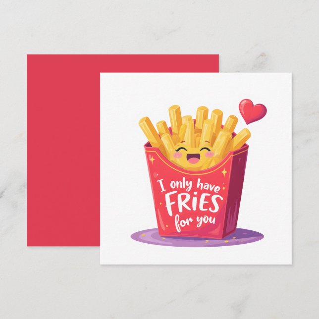Cute Valentine French Fries Pun (正面/裏面)