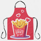 Cute Valentine French Fries Pun エプロン (正面)