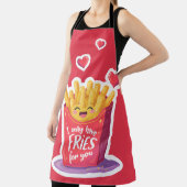 Cute Valentine French Fries Pun エプロン (インサイチュ)