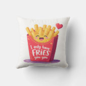 Cute Valentine French Fries Pun クッション (裏面)