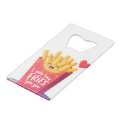 Cute Valentine French Fries Pun クレジットカード栓抜き (裏面アングル)