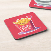 Cute Valentine French Fries Pun コースター (左側)