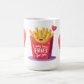Cute Valentine French Fries Pun コーヒーマグカップ (中央)