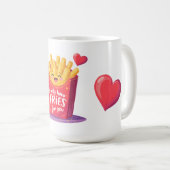 Cute Valentine French Fries Pun コーヒーマグカップ (正面右)