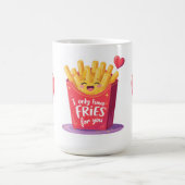 Cute Valentine French Fries Pun コーヒーマグカップ (中央)