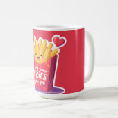 Cute Valentine French Fries Pun コーヒーマグカップ (正面右)