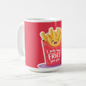 Cute Valentine French Fries Pun コーヒーマグカップ (正面左)