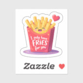 Cute Valentine French Fries Pun シール (シート)