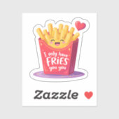 Cute Valentine French Fries Pun シール (シート)