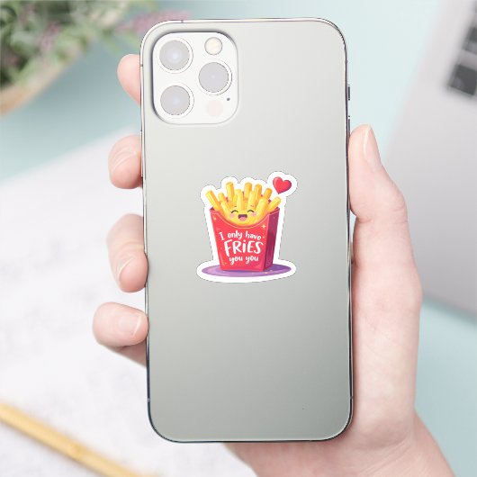 Cute Valentine French Fries Pun シール (スマートフォン)