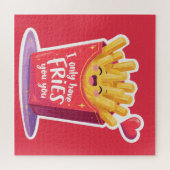 Cute Valentine French Fries Pun ジグソーパズル (横)