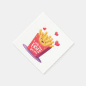 Cute Valentine French Fries Pun スタンダードカクテルナプキン (角)
