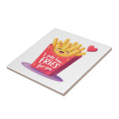 Cute Valentine French Fries Pun タイル (側面)