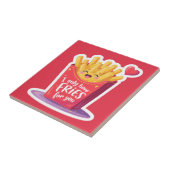Cute Valentine French Fries Pun タイル (側面)