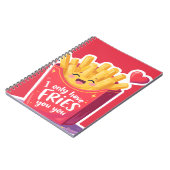 Cute Valentine French Fries Pun ノートブック (左側)