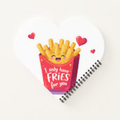 Cute Valentine French Fries Pun ノートブック (裏面)