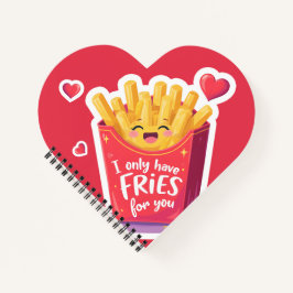 Cute Valentine French Fries Pun ノートブック